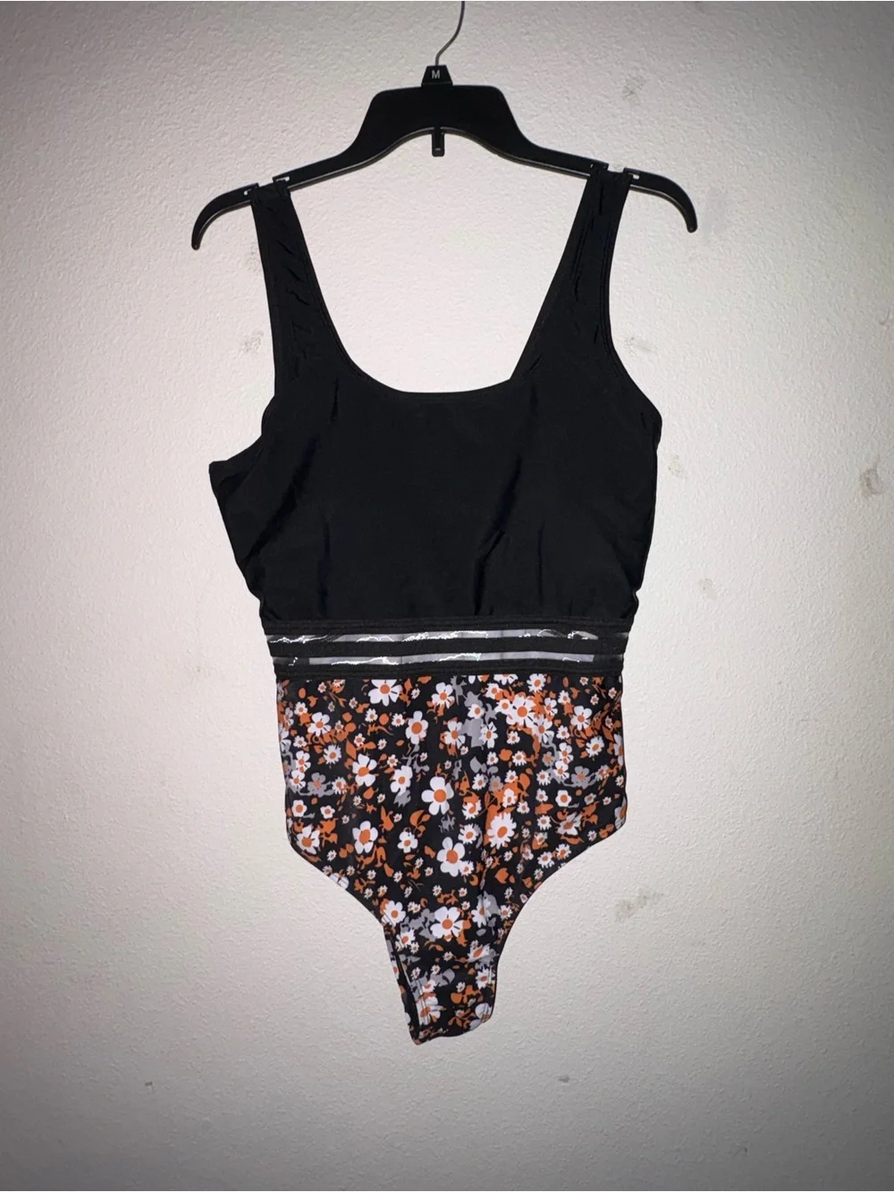 Black Floral One-Piece Swimsuit